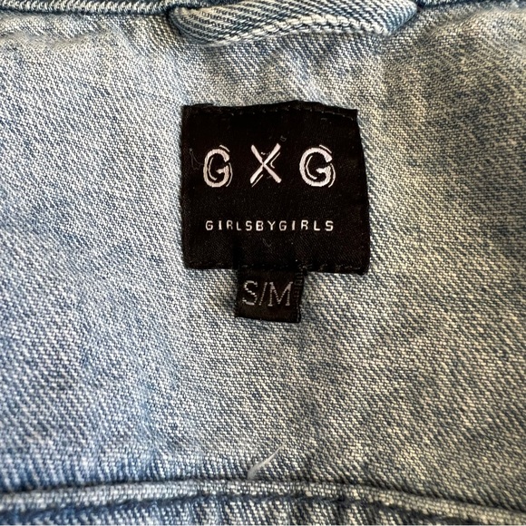 Love Club GXG Girls By Girls Medium Denim Jean Jacket Embroidered - Picture 7 of 16